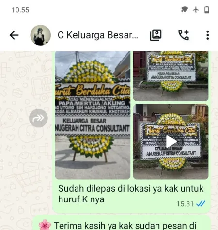 Pengiriman Papan Bunga Duka Pondok Benda