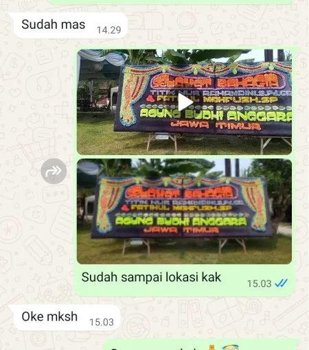 Pengiriman Papan Bunga Pondok Benda